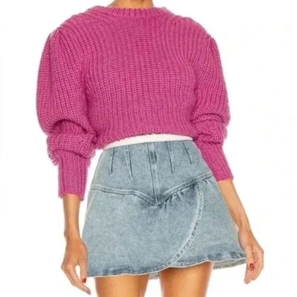 ISABEL MARANT ÉTOILE Pink Pleane Wool-Blend Cable Rib-Knit Sweater 38/6